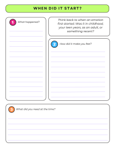 Emotional Reflection Worksheet: When Did It Start?