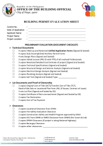Naga City Building Permit Evaluation Sheet Checklist