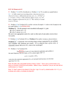 ECE 341 Homework #1: Wave Mechanics Problems