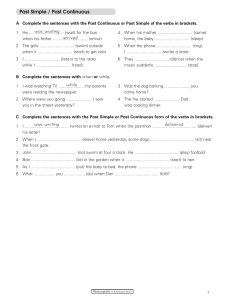 Past Simple / Past Continuous English Grammar Exercises