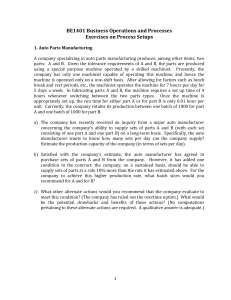 BE1401 Business Operations Exercises on Process Setups