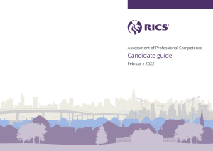 RICS APC Candidate Guide 2022 - Professional Competence Assessment