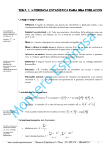 Inferencia Estad&iacute;stica para una Poblaci&oacute;n - Tema 1