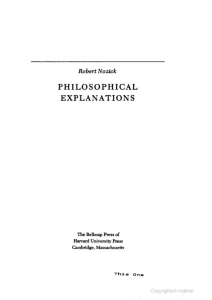 Philosophical Explanations by Robert Nozick