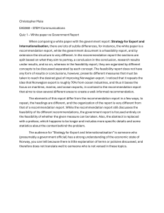 Quiz 1: White Paper vs Government Report Comparison