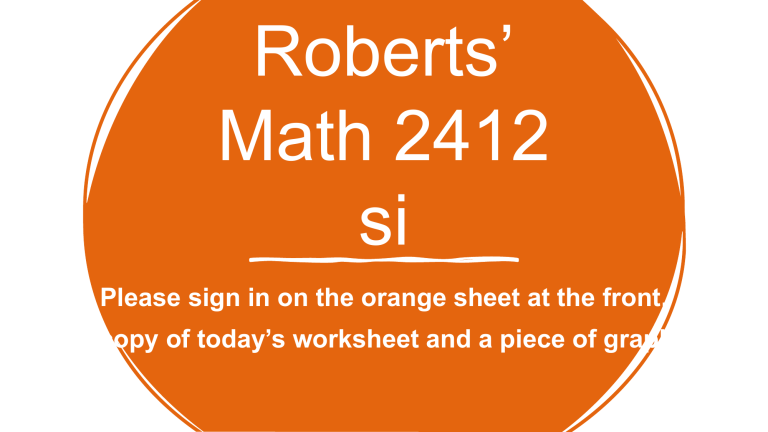 Roberts' Math 2412 SI: Piecewise Functions