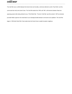 Cold War: Definition and Origins