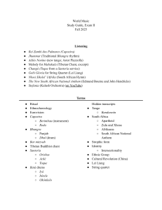 World Music Study Guide Exam II Fall 2025