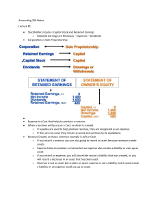 Accounting 350 Notes: Lecture 1