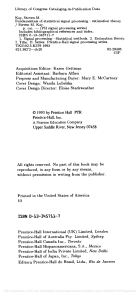 Fundamentals of Statistical Signal Processing: Estimation Theory