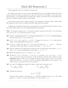 Math 202 Homework 2: Vector Calculus Problems