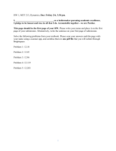 MET 213 Dynamics Homework 1 Purdue University