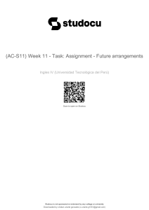 Future Arrangements English Assignment - Week 11