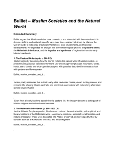 Muslim Societies and the Natural World: Extended Summary