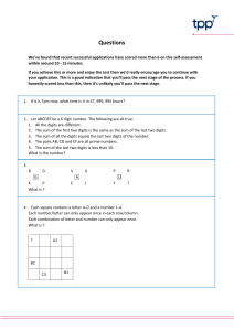 Mathematical Reasoning Test Questions