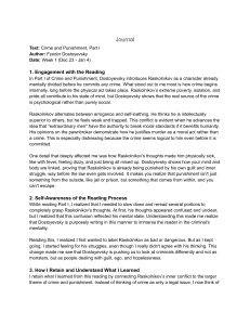 Student Journal: Crime and Punishment Part I Analysis
