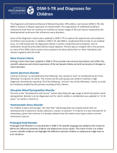 DSM-5-TR Diagnoses for Children Updates