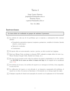 Tarea Universitaria: Algoritmos de Optimizaci&oacute;n Tarea 4