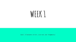 Week 1: Eliminate Sentence Errors