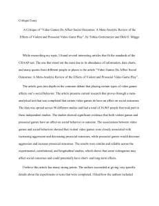 Critique of Video Games' Social Effects
