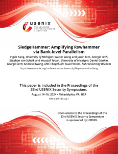 SledgeHammer: Amplifying Rowhammer via Bank-level Parallelism