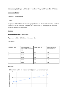 Muon Proper Lifetime Lab: Relativistic Time Dilation Simulation