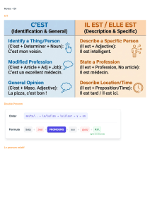 Notes de grammaire fran&ccedil;aise B1 : C'est, pronoms, subjonctif