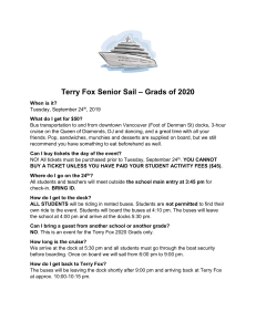 Terry Fox 2020 Senior Sail Event Details