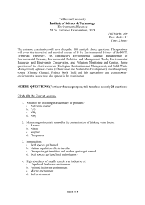 Tribhuvan University MSc Environmental Science Entrance Exam 2079