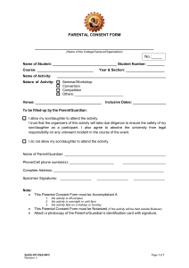Parental Consent Form for Student Activities