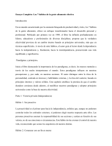 Ensayo: Los 7 h&aacute;bitos de la gente altamente efectiva