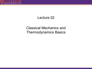 Classical Mechanics & Thermodynamics Basics Lecture