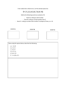 Ten-Sided Die Set Operations Worksheet
