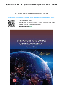 Operations and Supply Chain Management 17th Ed Textbook