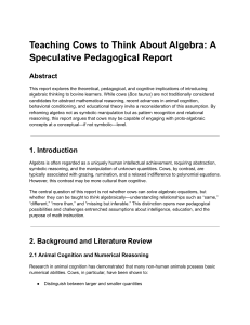 Teaching Cows Algebra: A Speculative Pedagogical Report
