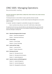 CRKC 5005: Managing Operations Course Outline