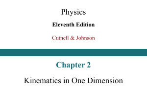 Physics Chapter 2: Kinematics in One Dimension