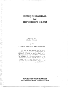 Design Manual for Diversion Dams - 1987