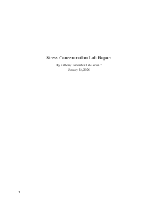 Stress Concentration Lab Report: Foam Board Analysis