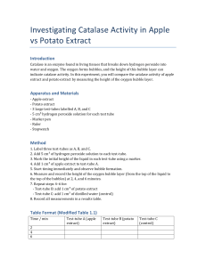 Catalase Activity Experiment: Apple vs Potato Extract