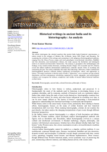 Ancient Indian Historiography: Colonial Myths vs Indigenous Traditions
