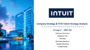Intuit Company Strategy & IT Talent Analysis
