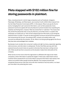 Meta Fined $102M for Plaintext Password Storage
