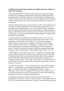 Denial of Bail for Digital Expression: A Legal Petition