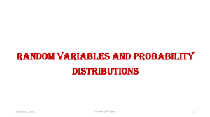 Random Variables and Probability Distributions