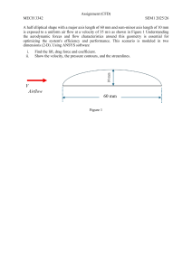 CFD Assignment: Half Elliptical Shape Aerodynamics