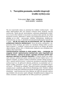 Narzędzia poznania, nośniki ekspresji: środki stylistyczne