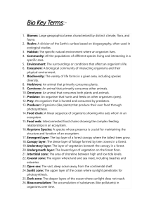 Bio Key Terms: Biology & Ecology Glossary