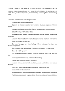 Role of Literature in Elementary Education Lesson