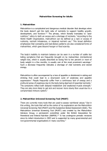 Malnutrition Screening for Adults: MUST & SGA Tools